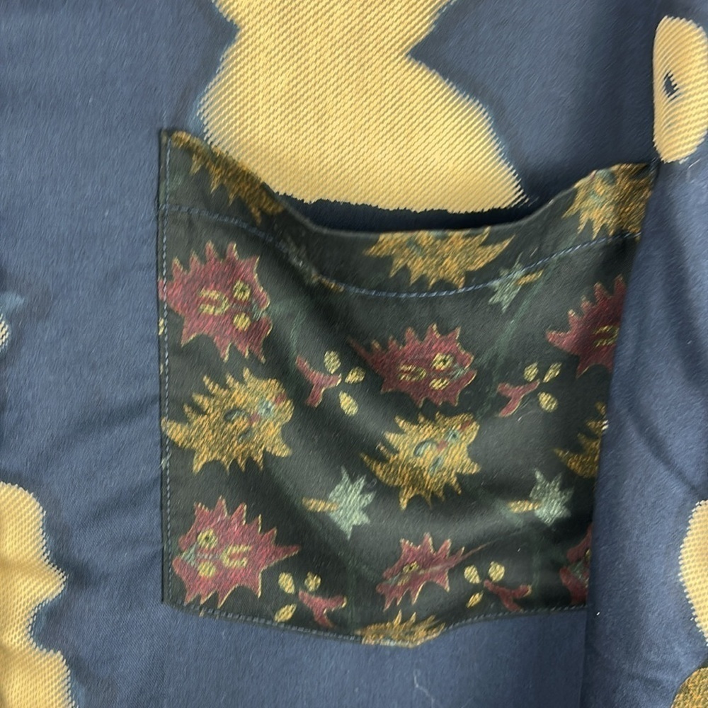Desigual Vardar Artsy Embroidered Long Sleeve Button Down Shirt Medium Blue - Picture 7 of 13